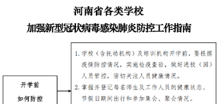 河南省各類學校加強新冠病毒感染肺炎防控指南